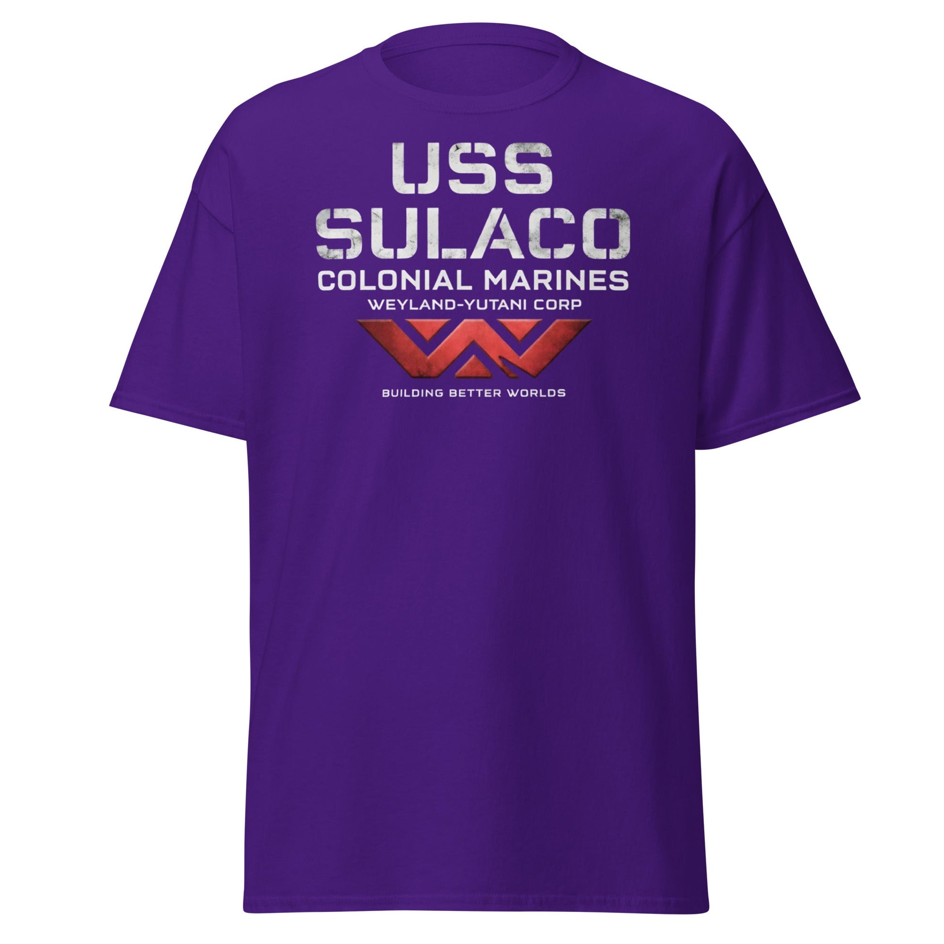 USS Sulaco Weyland - Yutani Colonial Marines Sci - Fi T-Shirt - Purple - T-Shirts Online