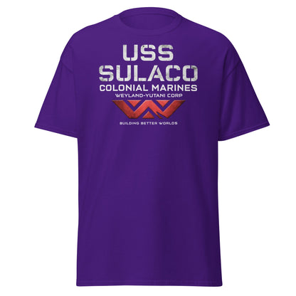 USS Sulaco Weyland - Yutani Colonial Marines Sci - Fi T-Shirt - Purple - T-Shirts Online