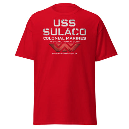 USS Sulaco Weyland - Yutani Colonial Marines Sci - Fi T-Shirt - Red - T-Shirts Online