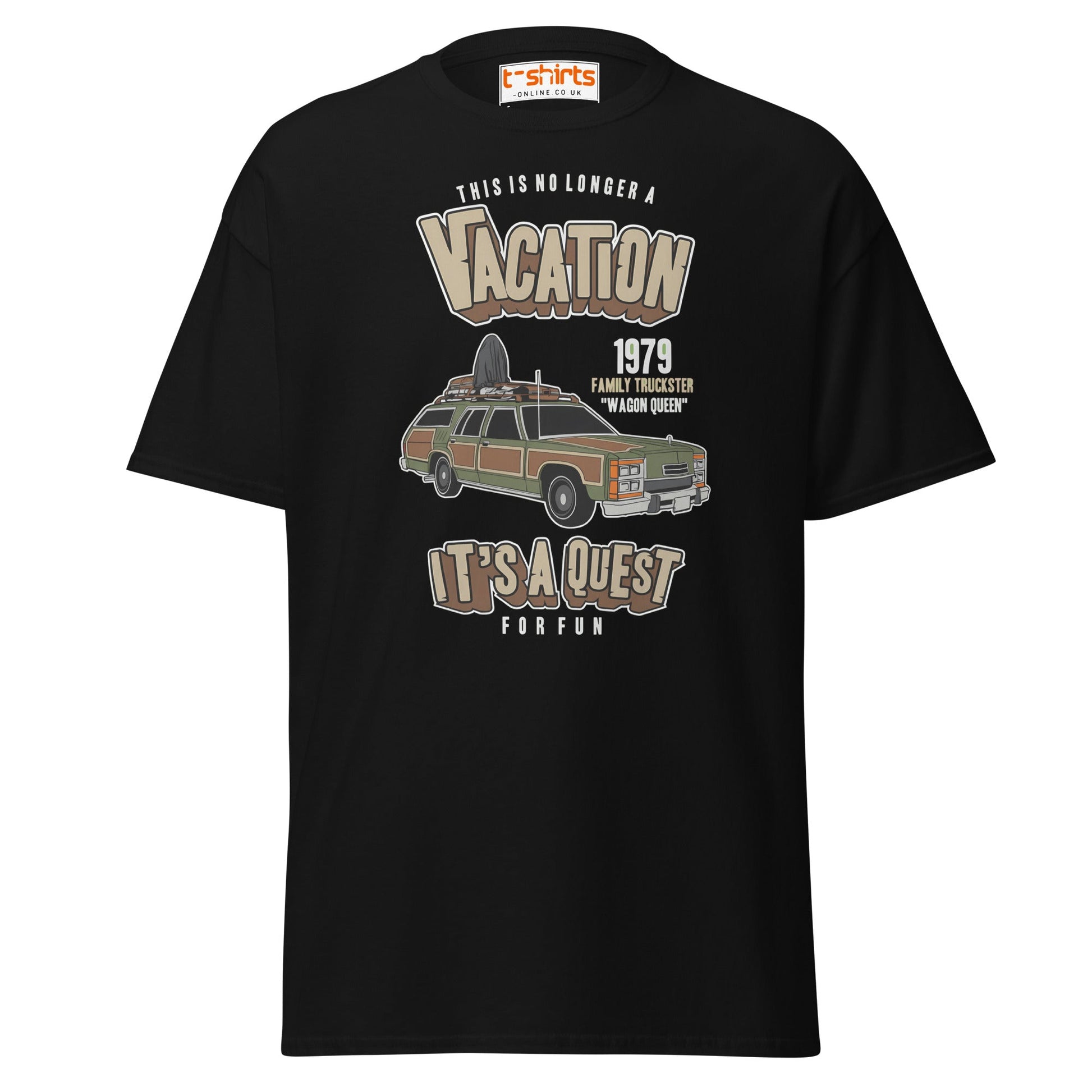 Vacation Wagon Queen T-Shirt | Retro Family Truckster Tee - Black - T-Shirts Online