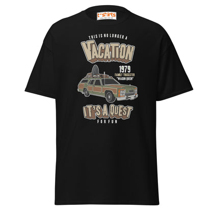Vacation Wagon Queen T-Shirt | Retro Family Truckster Tee - Black - T-Shirts Online
