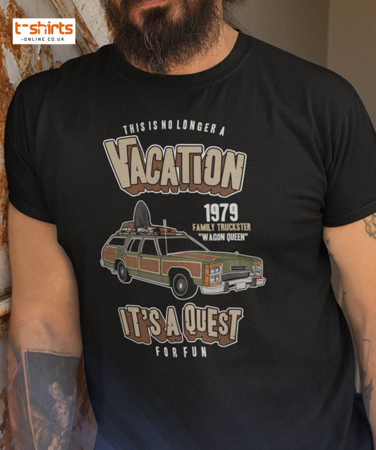 Vacation Wagon Queen T-Shirt | Retro Family Truckster Tee - Black - T-Shirts Online