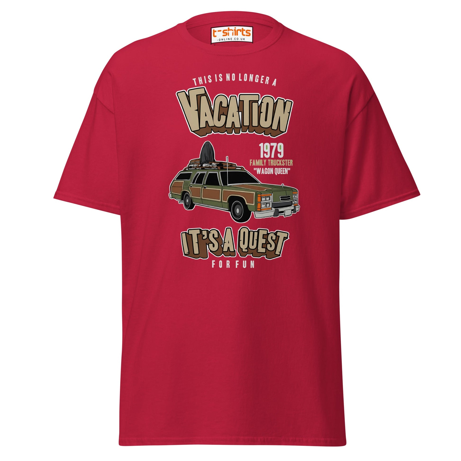 Vacation Wagon Queen T-Shirt | Retro Family Truckster Tee - Cardinal - T-Shirts Online