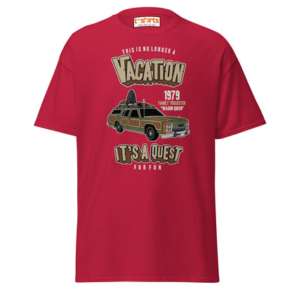 Vacation Wagon Queen T-Shirt | Retro Family Truckster Tee - Cardinal - T-Shirts Online