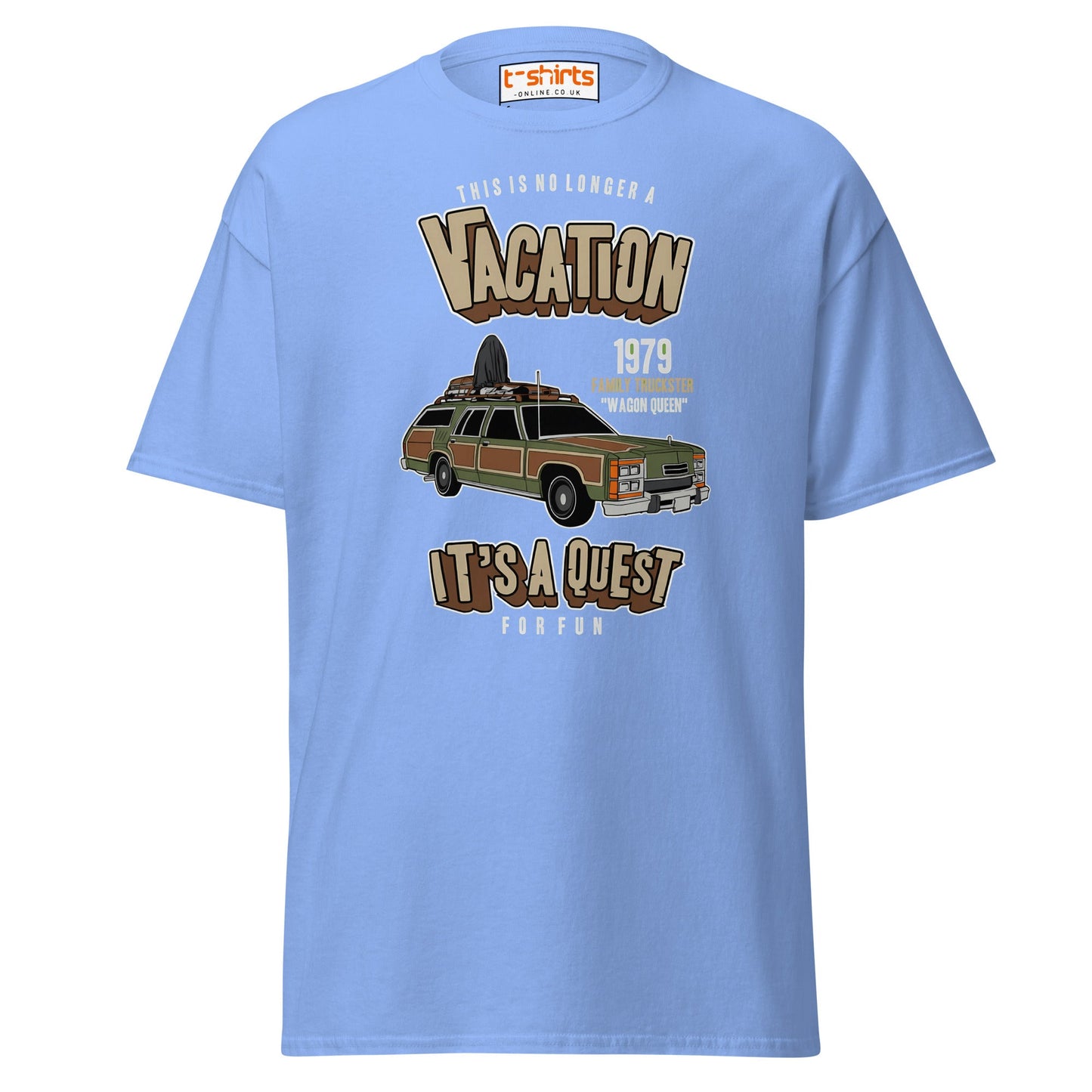Vacation Wagon Queen T-Shirt | Retro Family Truckster Tee - Carolina Blue - T-Shirts Online