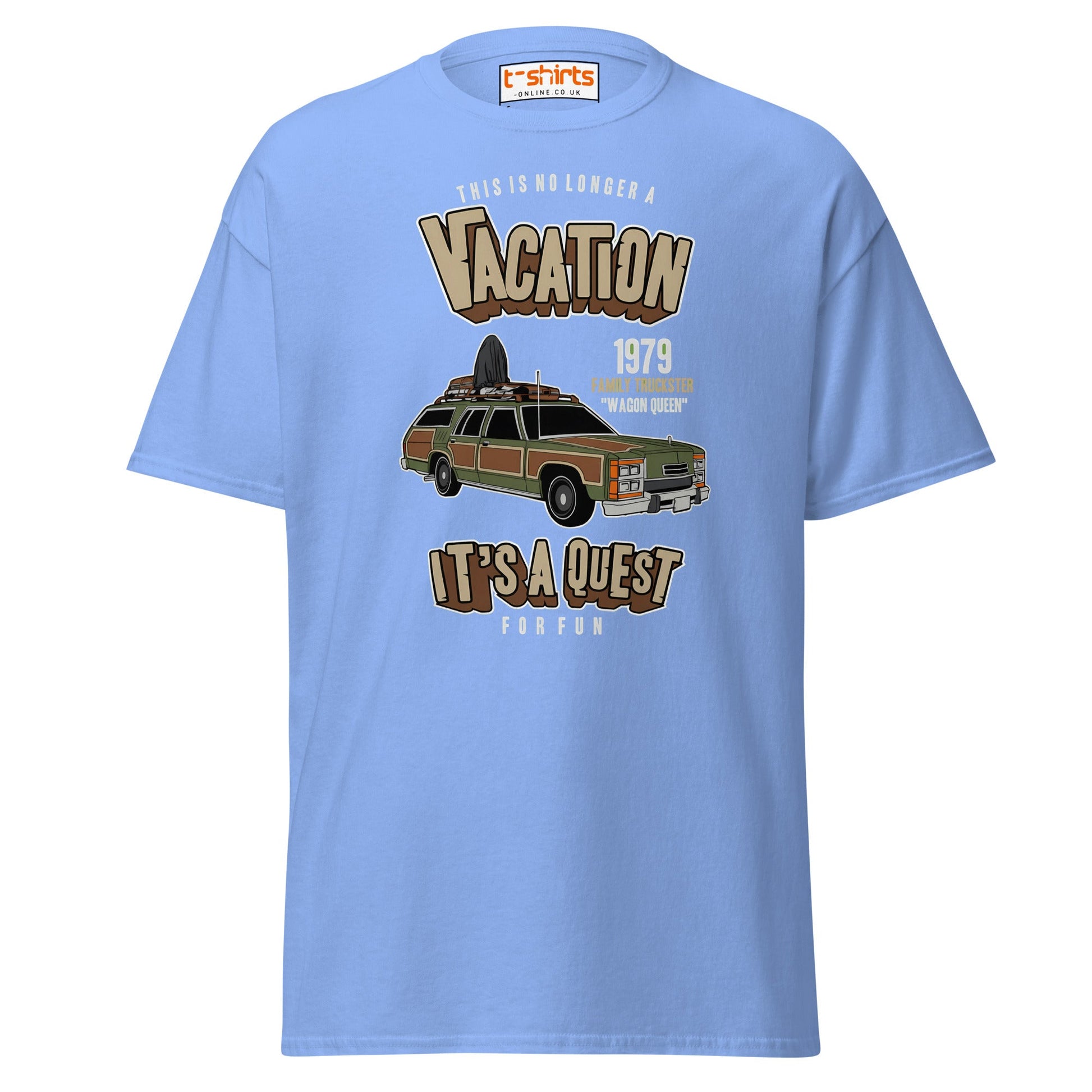 Vacation Wagon Queen T-Shirt | Retro Family Truckster Tee - Carolina Blue - T-Shirts Online