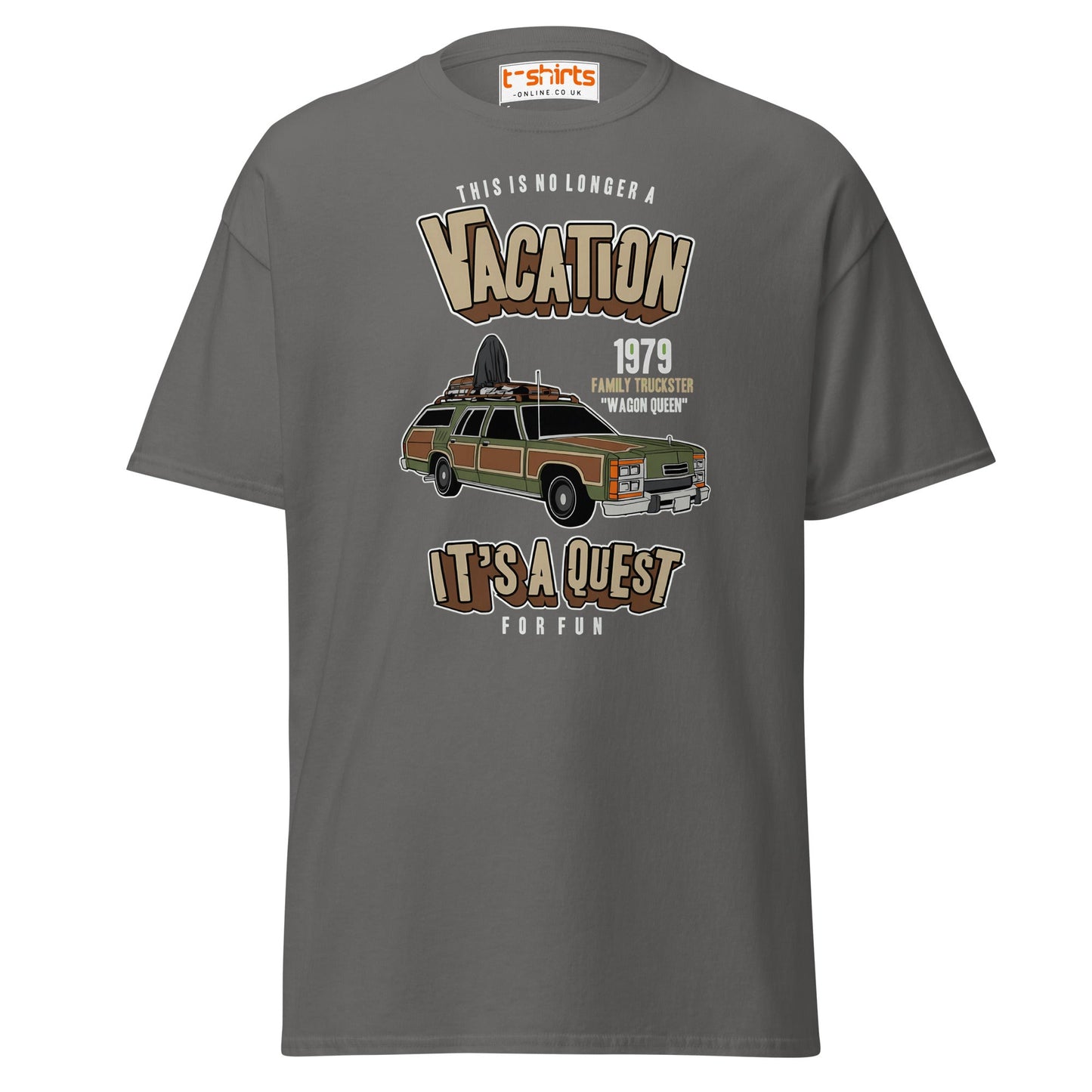 Vacation Wagon Queen T-Shirt | Retro Family Truckster Tee - Charcoal - T-Shirts Online