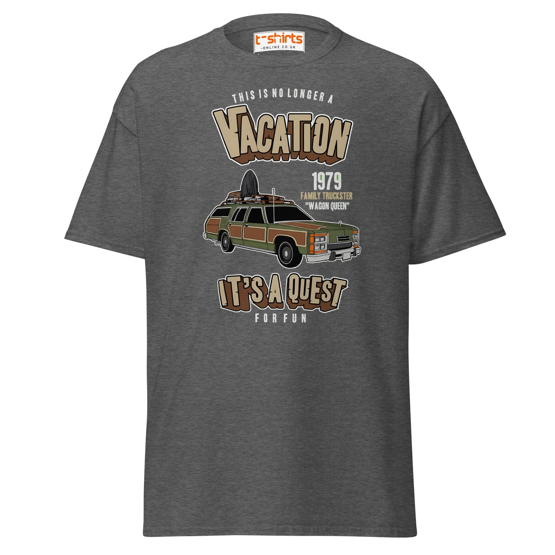 Vacation Wagon Queen T-Shirt | Retro Family Truckster Tee - Dark Heather - T-Shirts Online