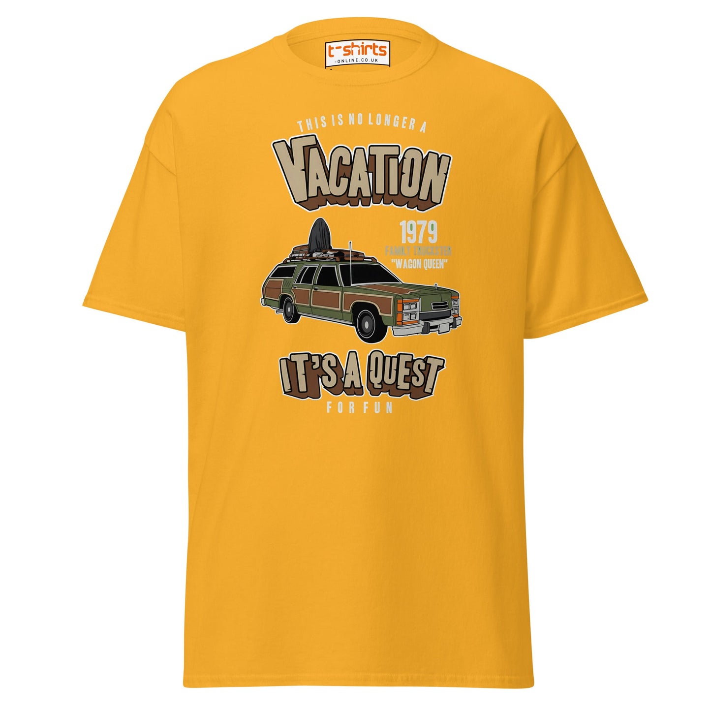 Vacation Wagon Queen T-Shirt | Retro Family Truckster Tee - Gold - T-Shirts Online