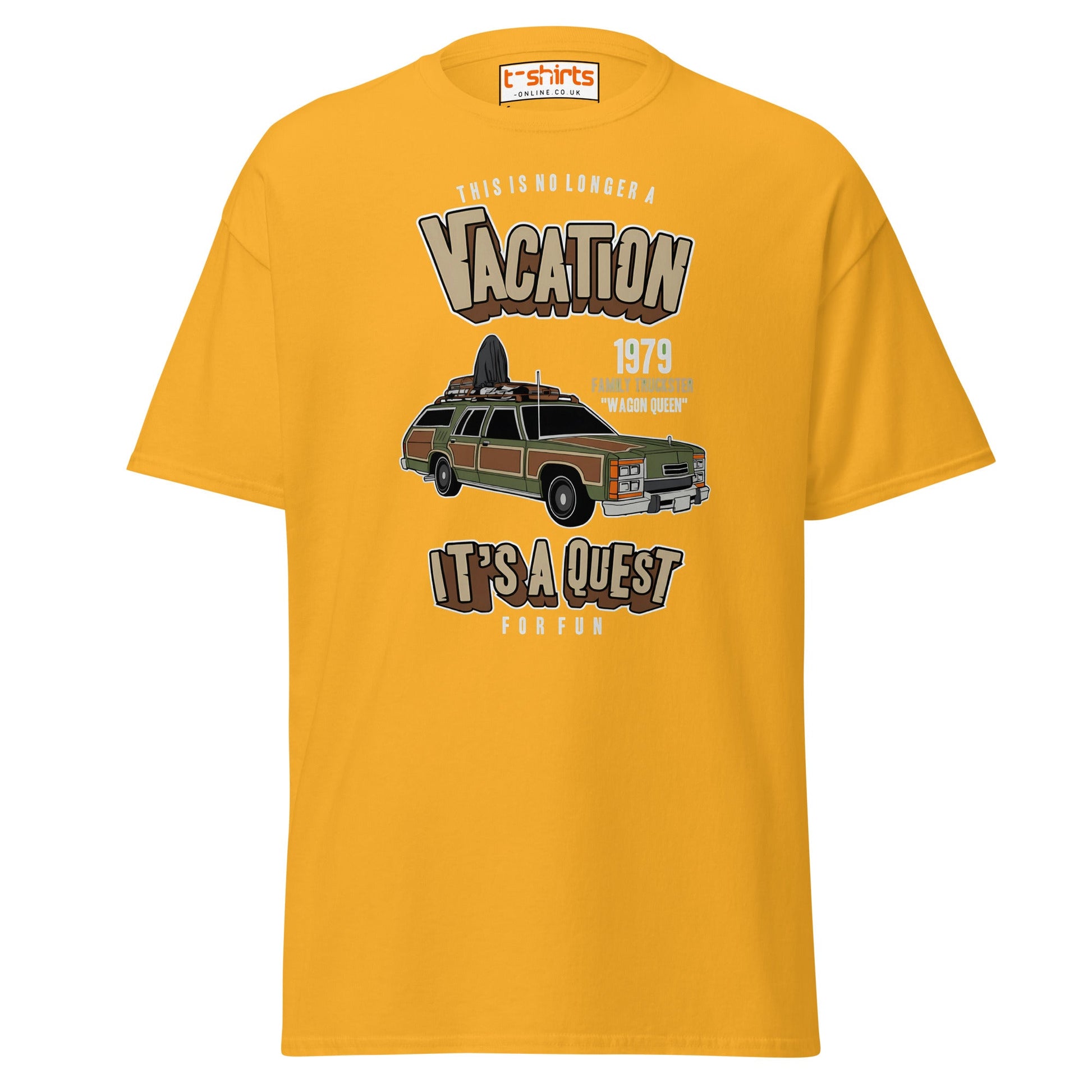Vacation Wagon Queen T-Shirt | Retro Family Truckster Tee - Gold - T-Shirts Online