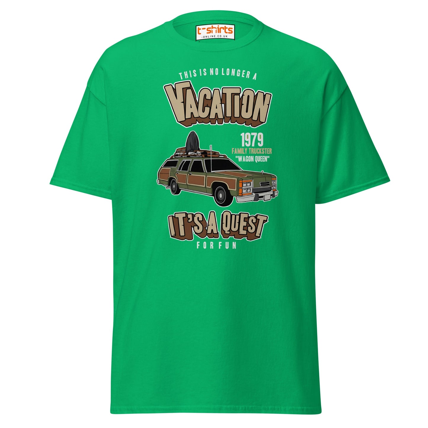 Vacation Wagon Queen T-Shirt | Retro Family Truckster Tee - Irish Green - T-Shirts Online