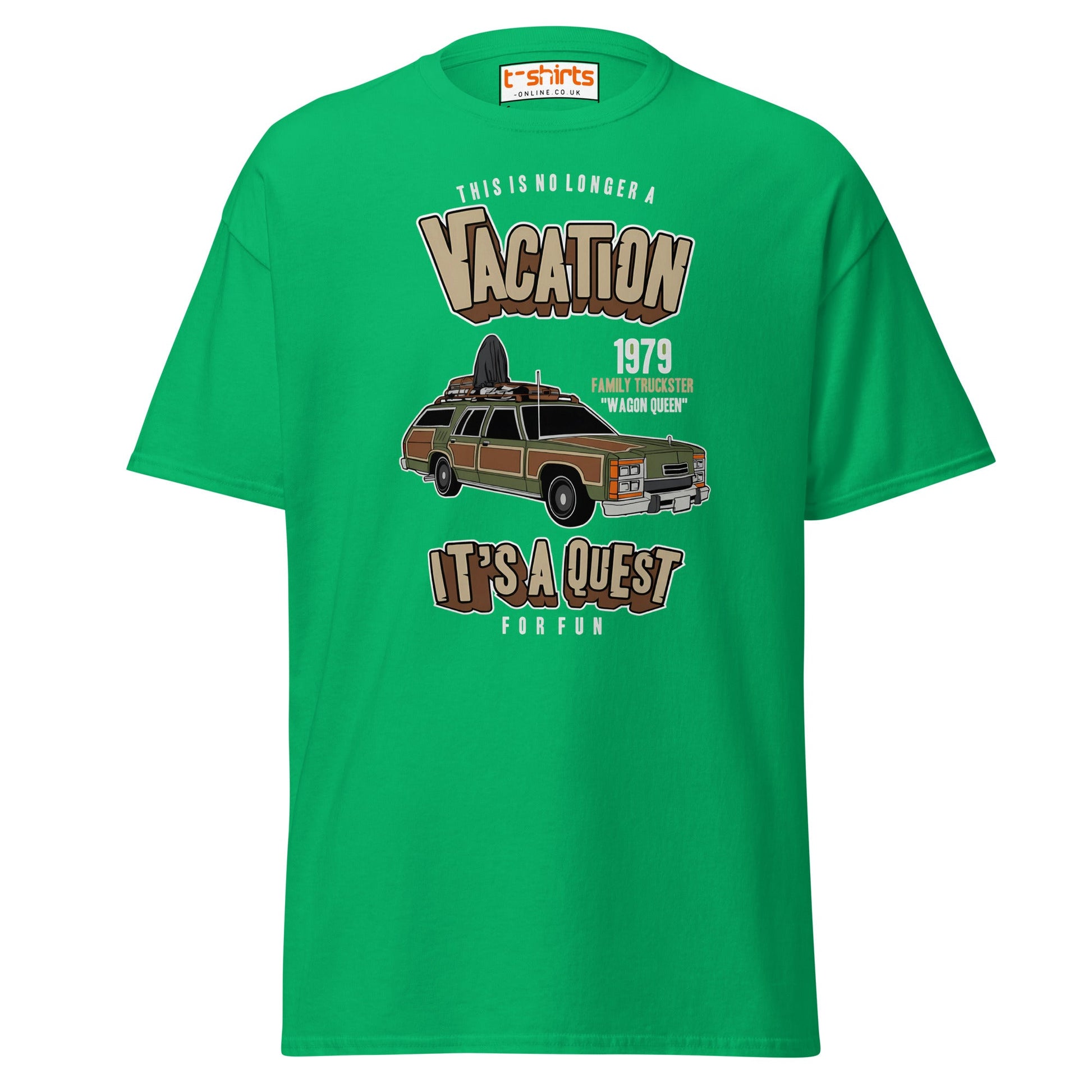Vacation Wagon Queen T-Shirt | Retro Family Truckster Tee - Irish Green - T-Shirts Online