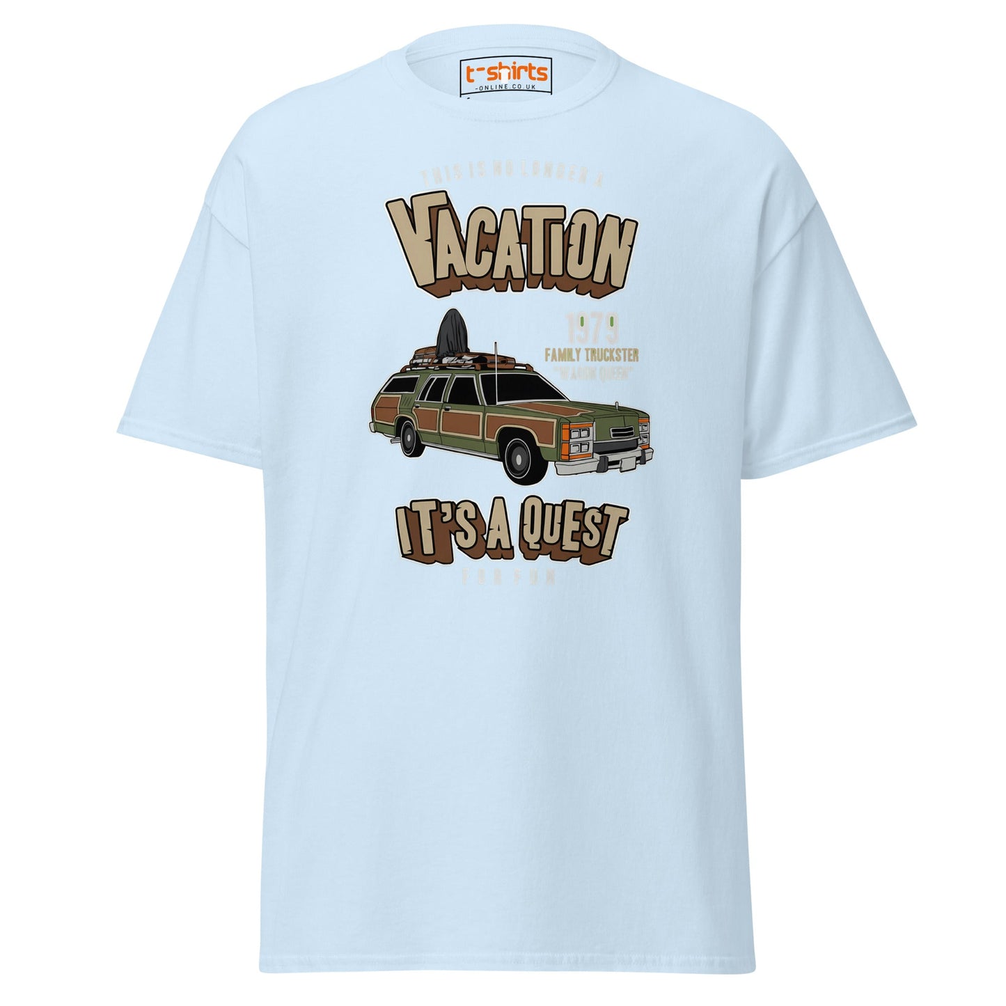 Vacation Wagon Queen T-Shirt | Retro Family Truckster Tee - Light Blue - T-Shirts Online