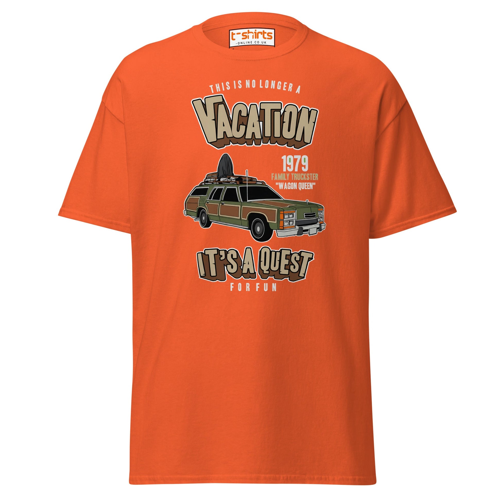 Vacation Wagon Queen T-Shirt | Retro Family Truckster Tee - Orange - T-Shirts Online