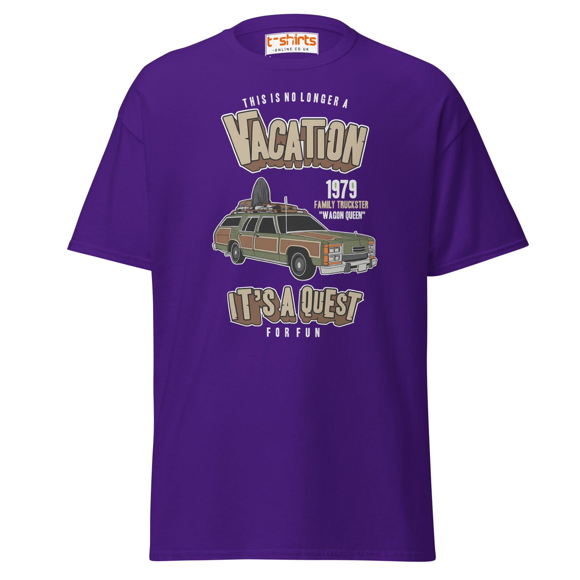 Vacation Wagon Queen T-Shirt | Retro Family Truckster Tee - Purple - T-Shirts Online