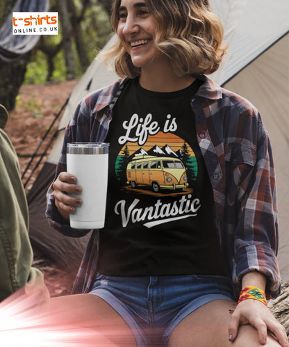 Vantastic T-Shirt | Unisex Softstyle Camping T-Shirt - Black - T-Shirts Online