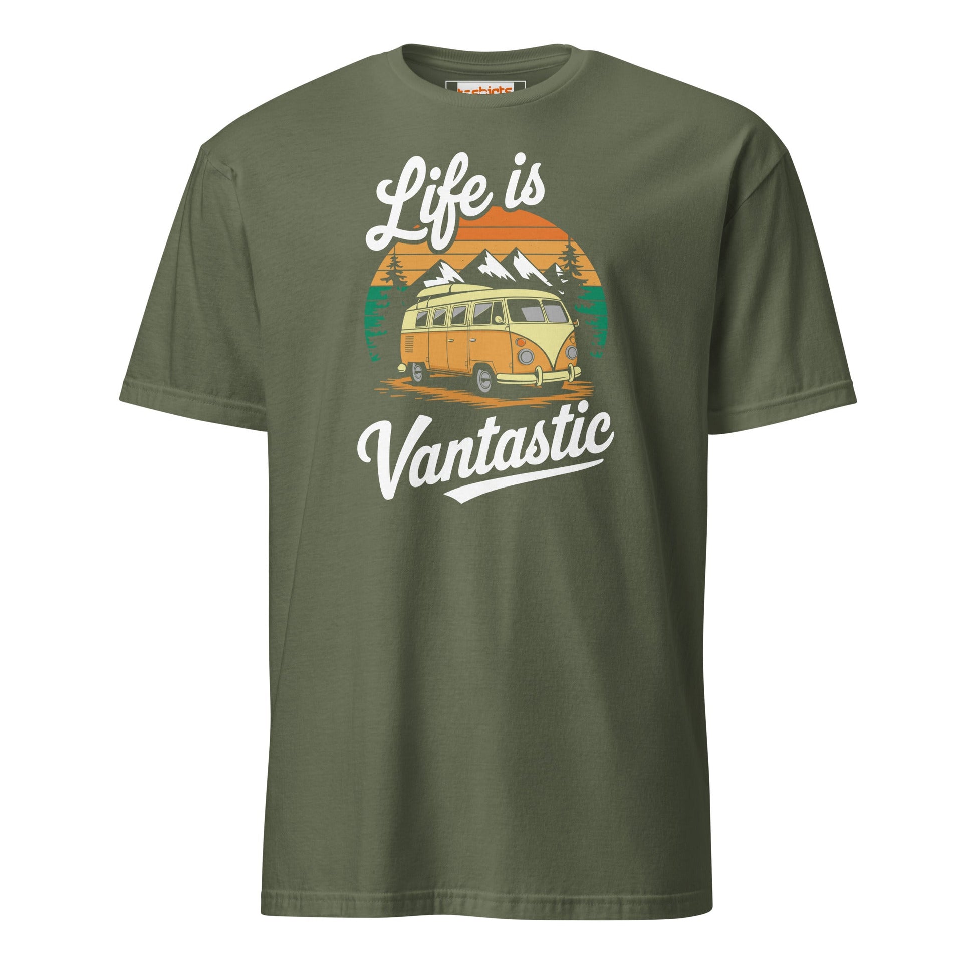 Vantastic T-Shirt | Unisex Softstyle Camping T-Shirt - Military Green - T-Shirts Online
