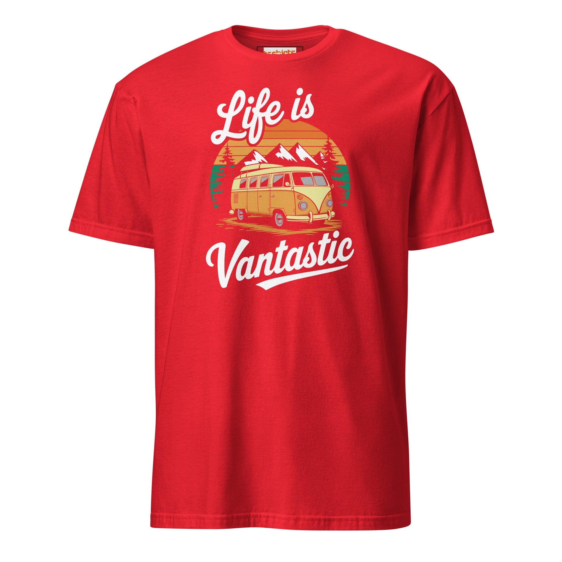 Vantastic T-Shirt | Unisex Softstyle Camping T-Shirt - Red - T-Shirts Online