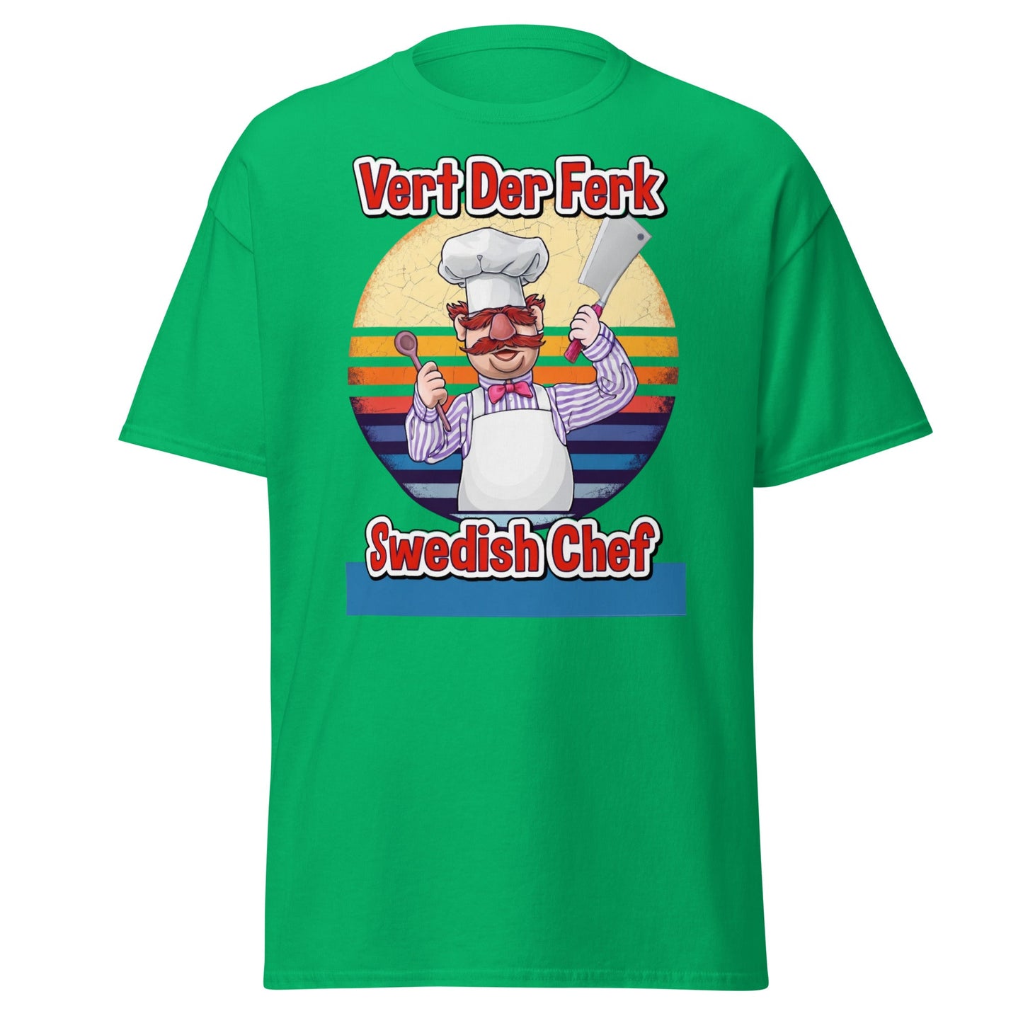 Vert Der Ferk Swedish Chef Retro T-Shirt - Funny Kitchen Tee - Irish Green - T-Shirts Online