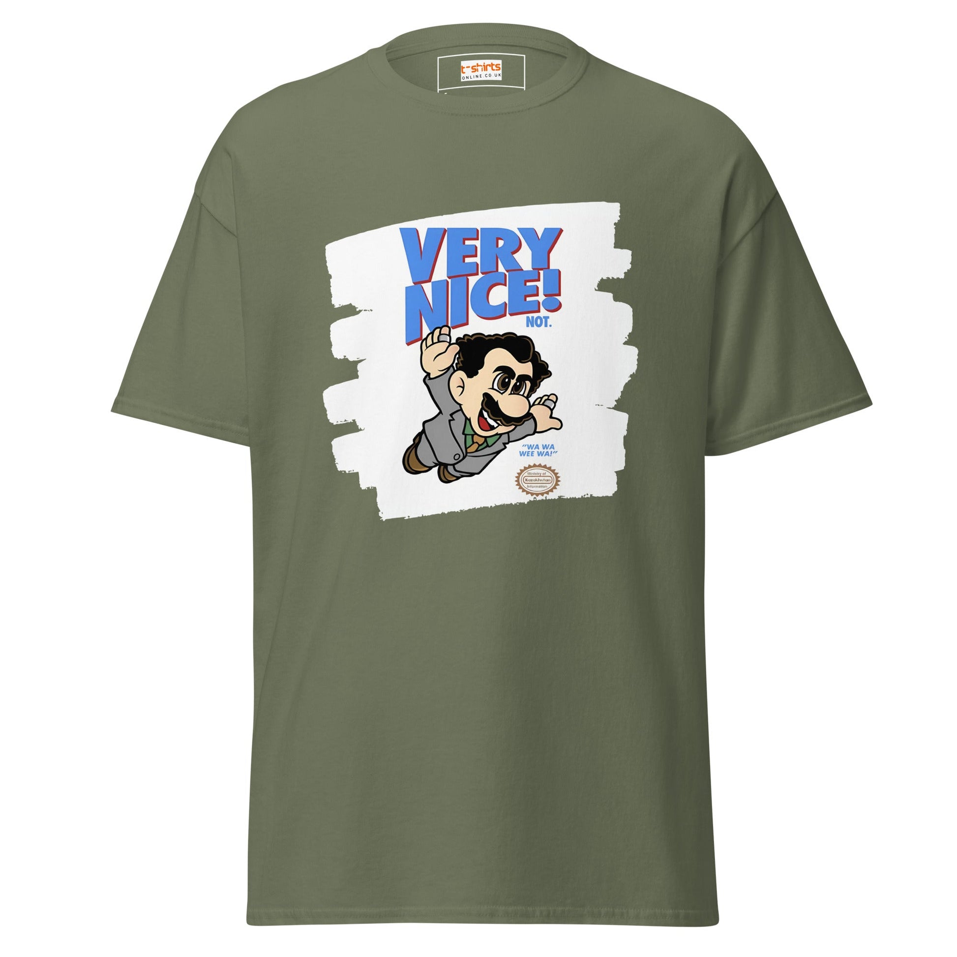 Very Nice | Borat Gaming Movie T-Shirt - Military Green - T-Shirts Online