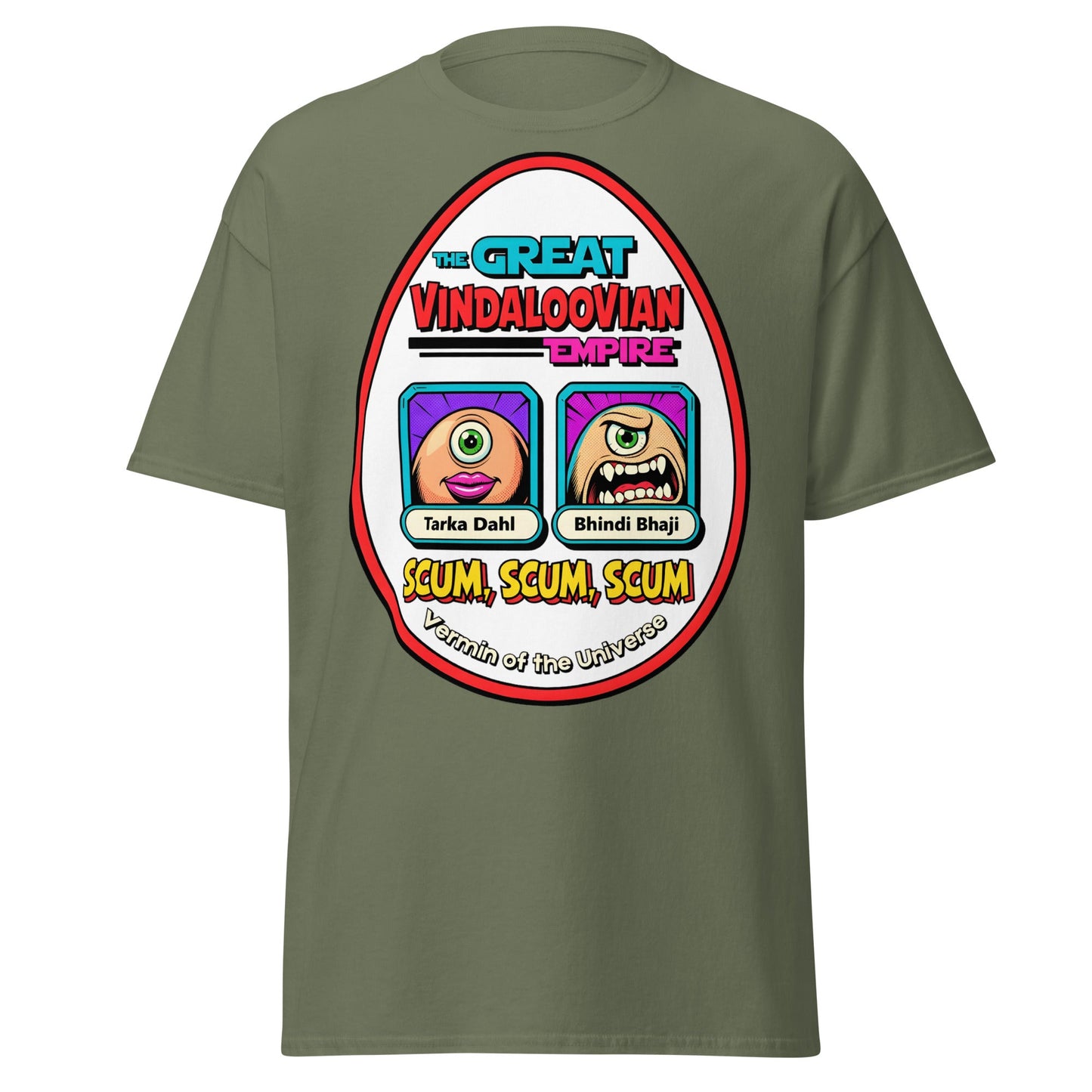 Vindaloovian Empire T-Shirt – Funny Curry Scum Meme Tee - Military Green - T-Shirts Online