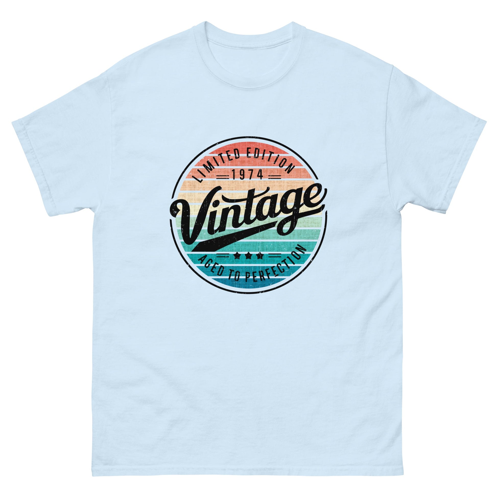 Vintage 1974 | Birthday T-Shirt - Light Blue - T-Shirts Online