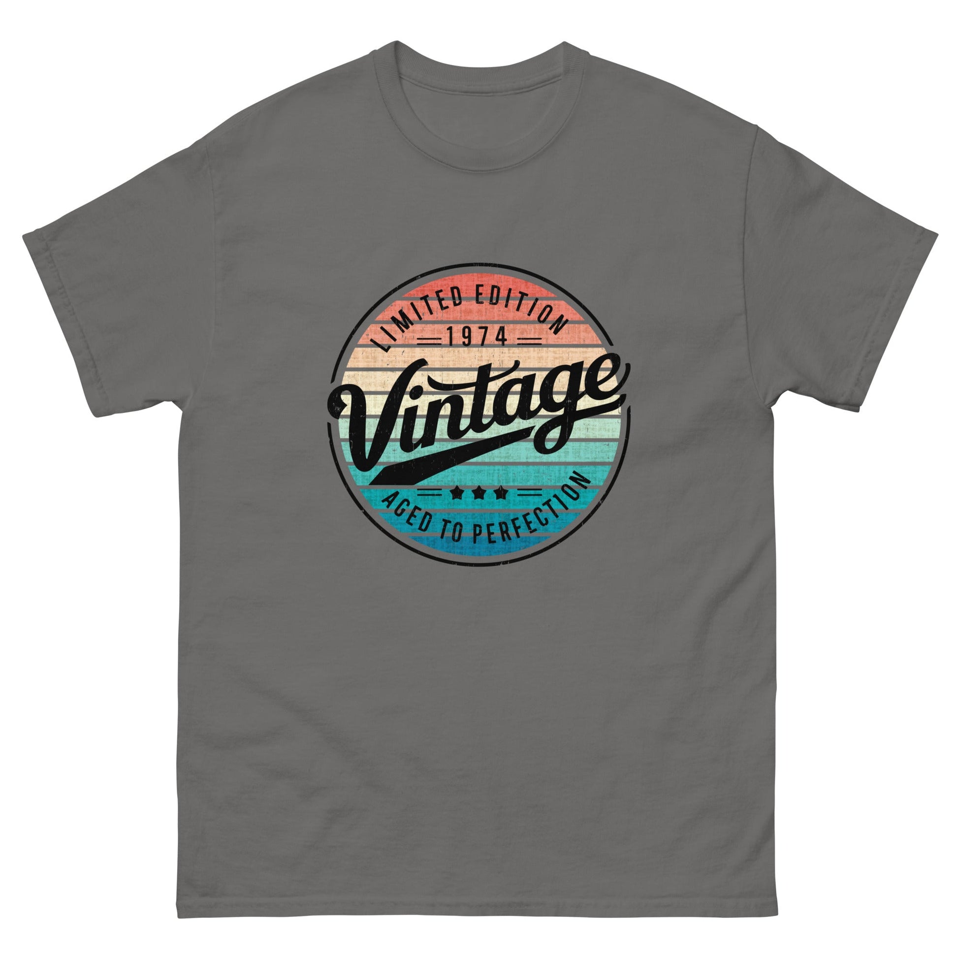 Vintage 1974 | Birthday T-Shirt - Charcoal - T-Shirts Online