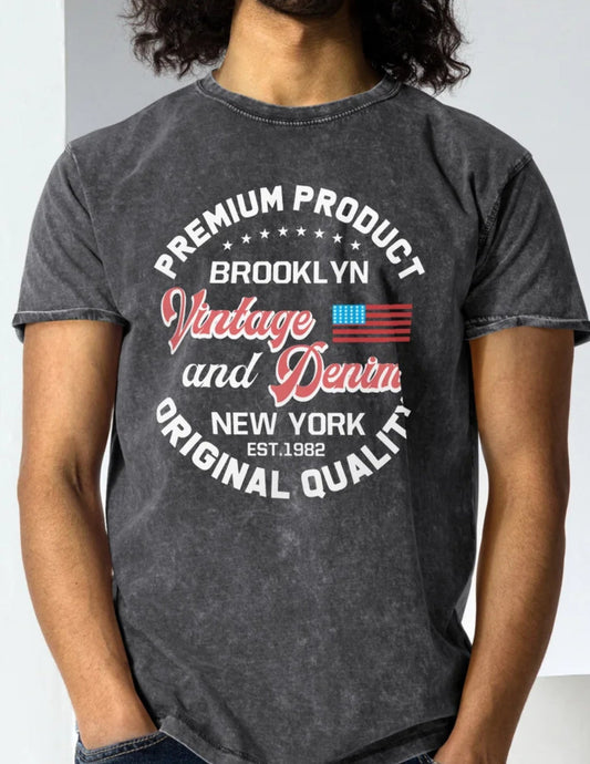 Vintage and Denim | Unisex Denim T-Shirt - Black - T-Shirts Online