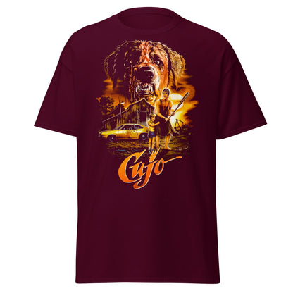 Vintage Cujo Horror Movie Poster T-Shirt - Maroon - T-Shirts Online