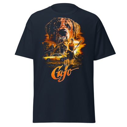 Vintage Cujo Horror Movie Poster T-Shirt - Navy - T-Shirts Online