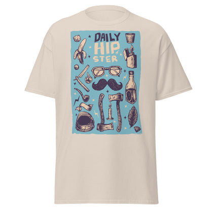 Vintage Hipster Style Sketch T-Shirt - Natural - T-Shirts Online