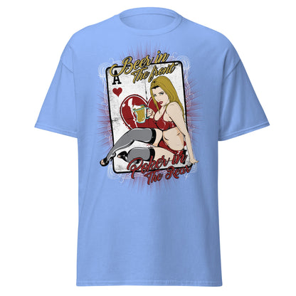 Vintage Poker Pin - Up T-Shirt: Ace of Hearts Art - Carolina Blue - T-Shirts Online
