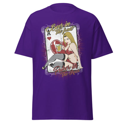 Vintage Poker Pin - Up T-Shirt: Ace of Hearts Art - Purple - T-Shirts Online