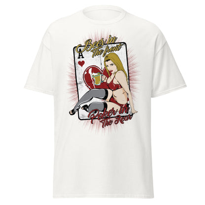 Vintage Poker Pin - Up T-Shirt: Ace of Hearts Art - White - T-Shirts Online