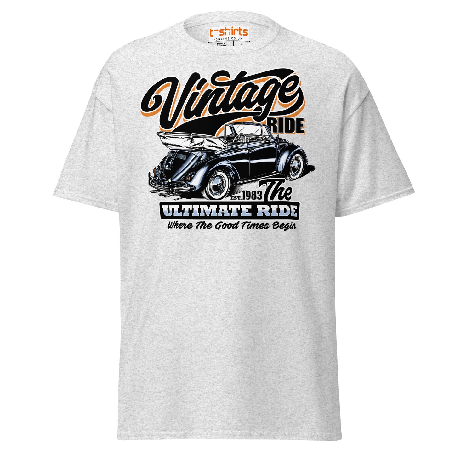 Vintage Ride T-Shirt – Classic Car Lovers Tee - Ash - T-Shirts Online
