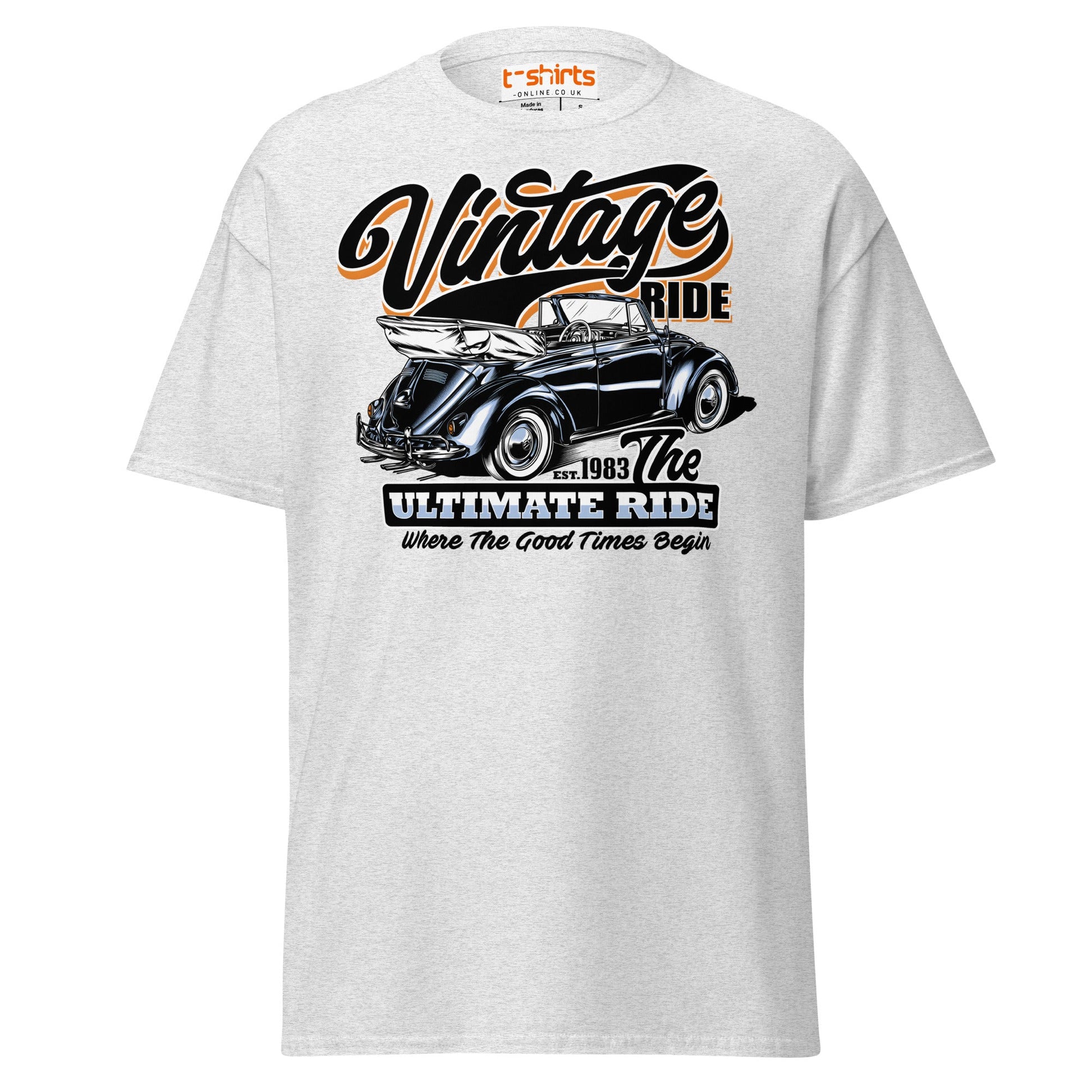 Vintage Ride T-Shirt – Classic Car Lovers Tee - Ash - T-Shirts Online