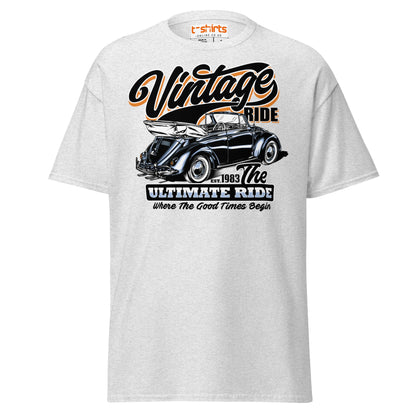 Vintage Ride T-Shirt – Classic Car Lovers Tee - Ash - T-Shirts Online