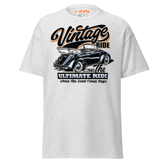 Vintage Ride T-Shirt – Classic Car Lovers Tee - Ash - T-Shirts Online