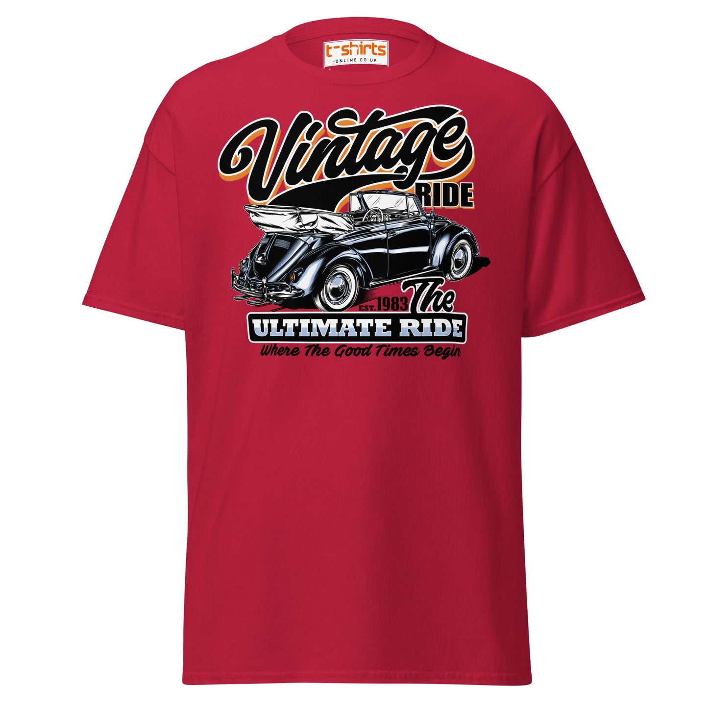 Vintage Ride T-Shirt – Classic Car Lovers Tee - Cardinal - T-Shirts Online
