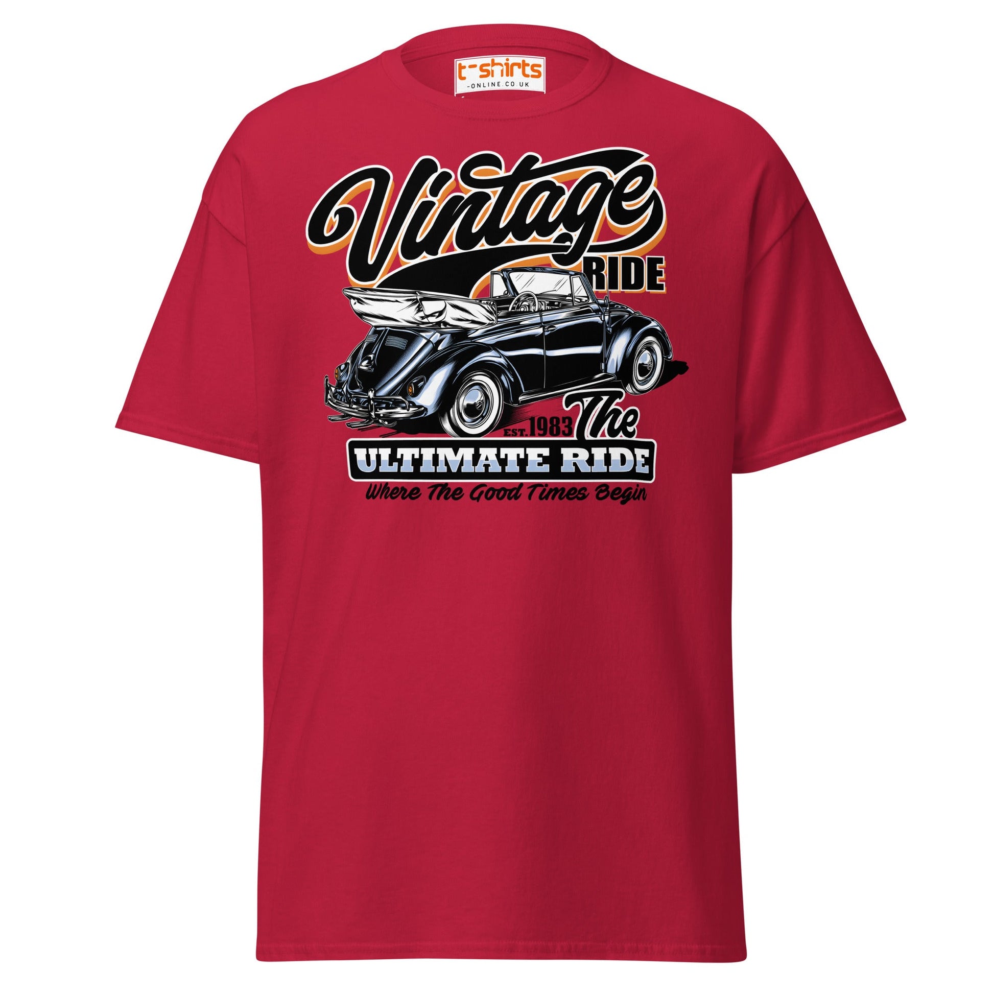 Vintage Ride T-Shirt – Classic Car Lovers Tee - Cardinal - T-Shirts Online