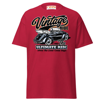 Vintage Ride T-Shirt – Classic Car Lovers Tee - Cardinal - T-Shirts Online