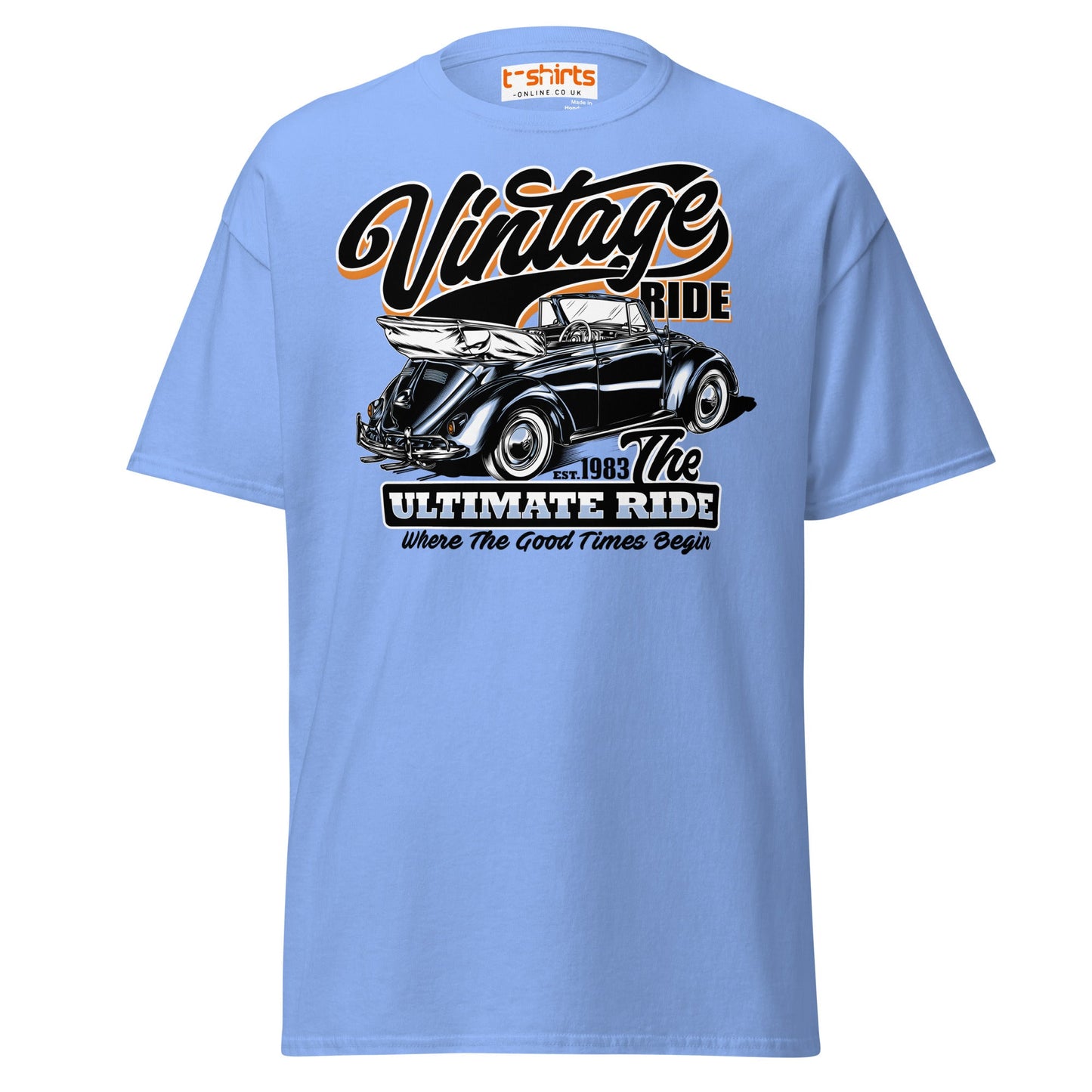 Vintage Ride T-Shirt – Classic Car Lovers Tee - Carolina Blue - T-Shirts Online