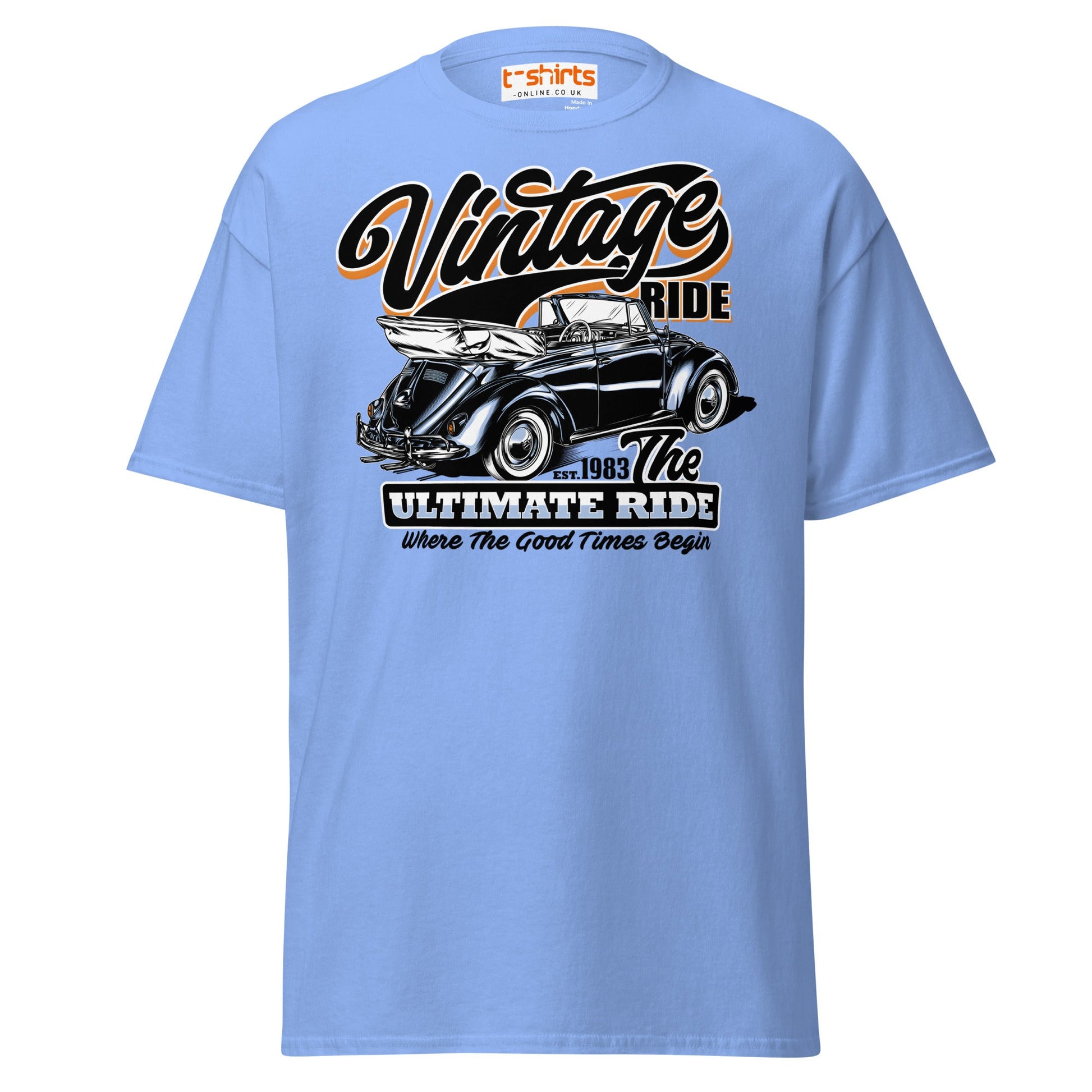 Vintage Ride T-Shirt – Classic Car Lovers Tee - Carolina Blue - T-Shirts Online
