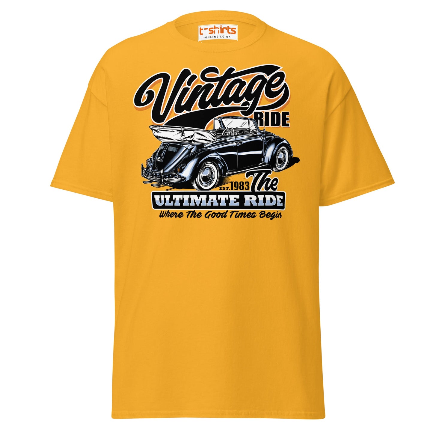 Vintage Ride T-Shirt – Classic Car Lovers Tee - Gold - T-Shirts Online