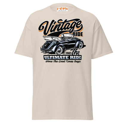 Vintage Ride T-Shirt – Classic Car Lovers Tee - Natural - T-Shirts Online