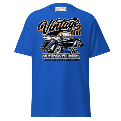 Vintage Ride T-Shirt – Classic Car Lovers Tee - Royal - T-Shirts Online