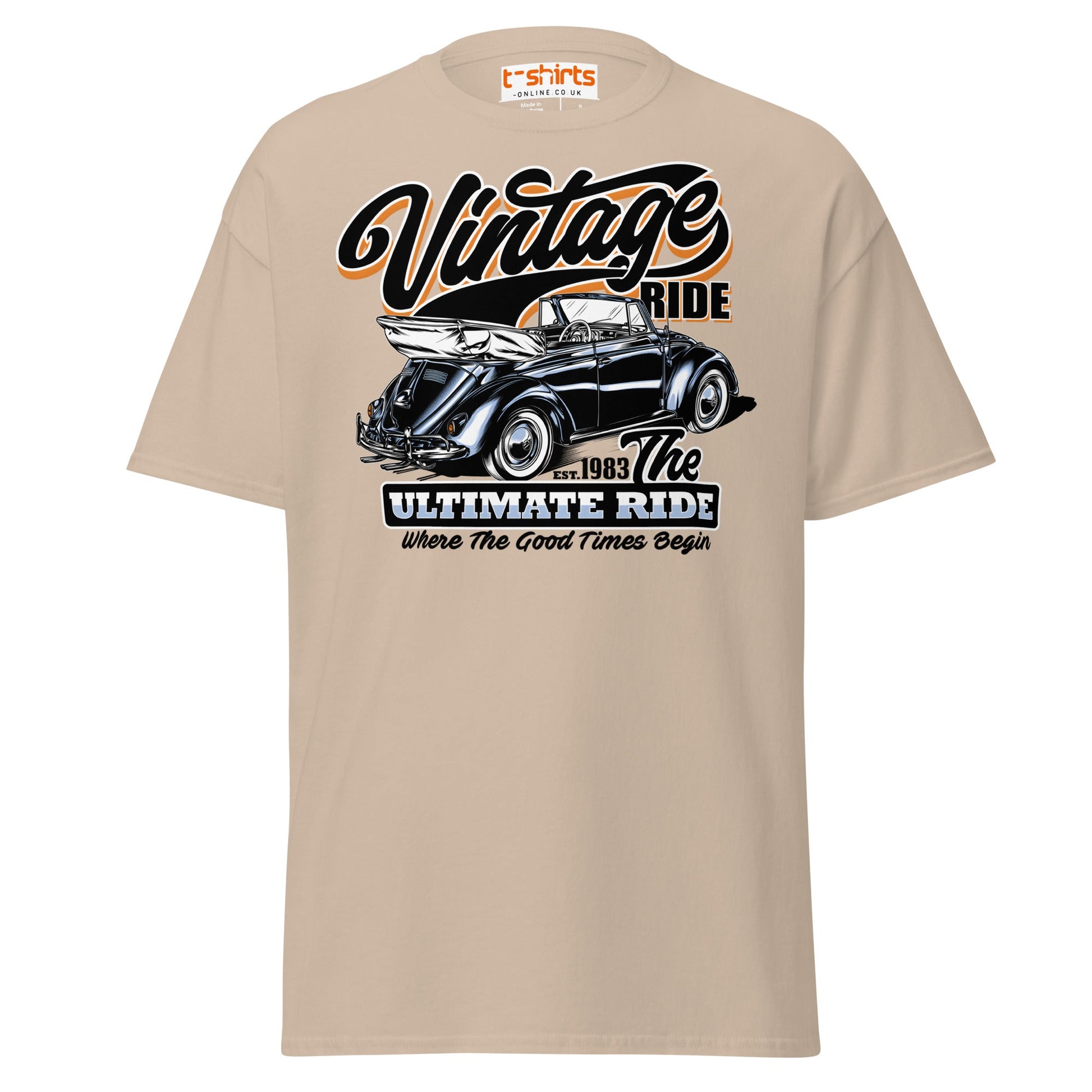 Vintage Ride T-Shirt – Classic Car Lovers Tee - Sand - T-Shirts Online
