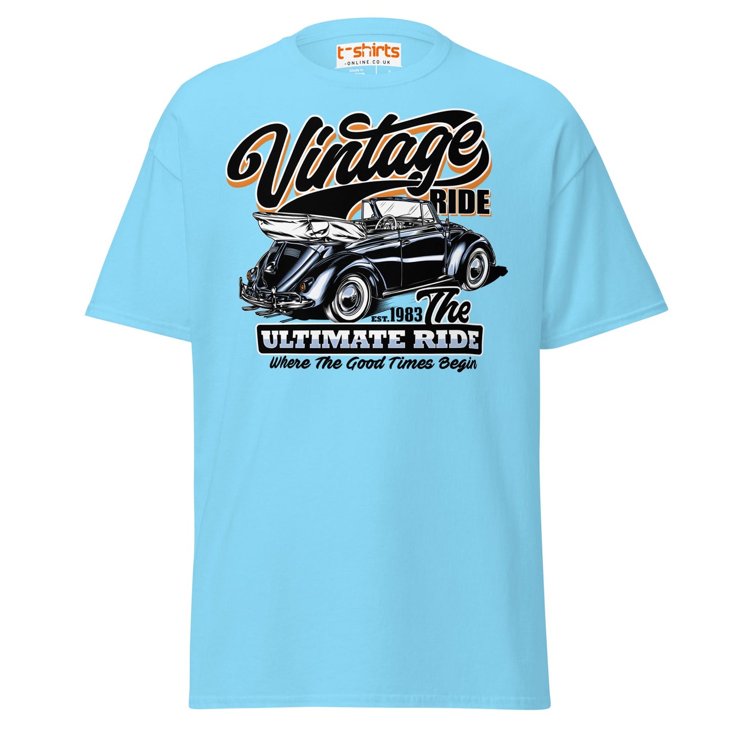 Vintage Ride T-Shirt – Classic Car Lovers Tee - Sky - T-Shirts Online