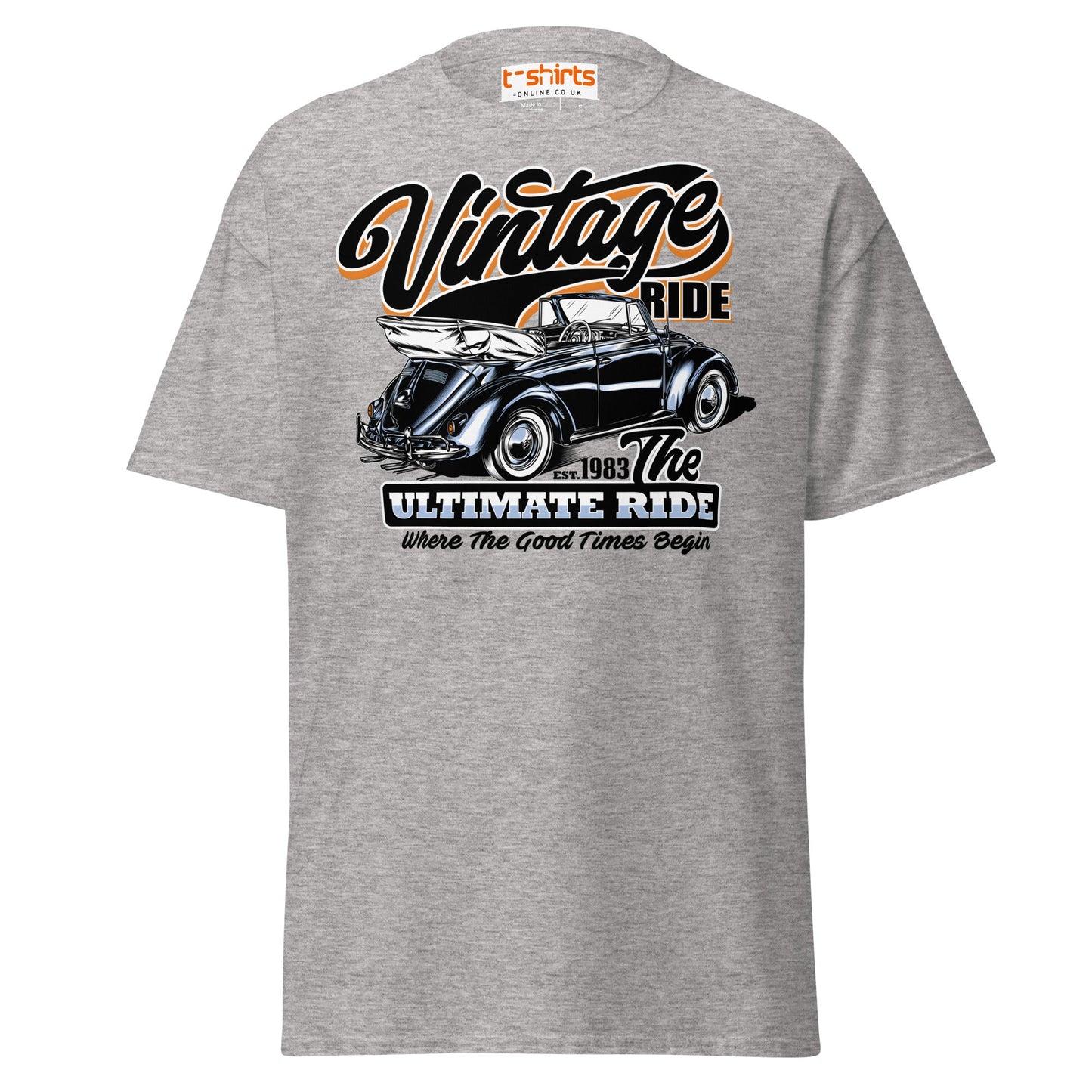 Vintage Ride T-Shirt – Classic Car Lovers Tee - Sport Grey - T-Shirts Online