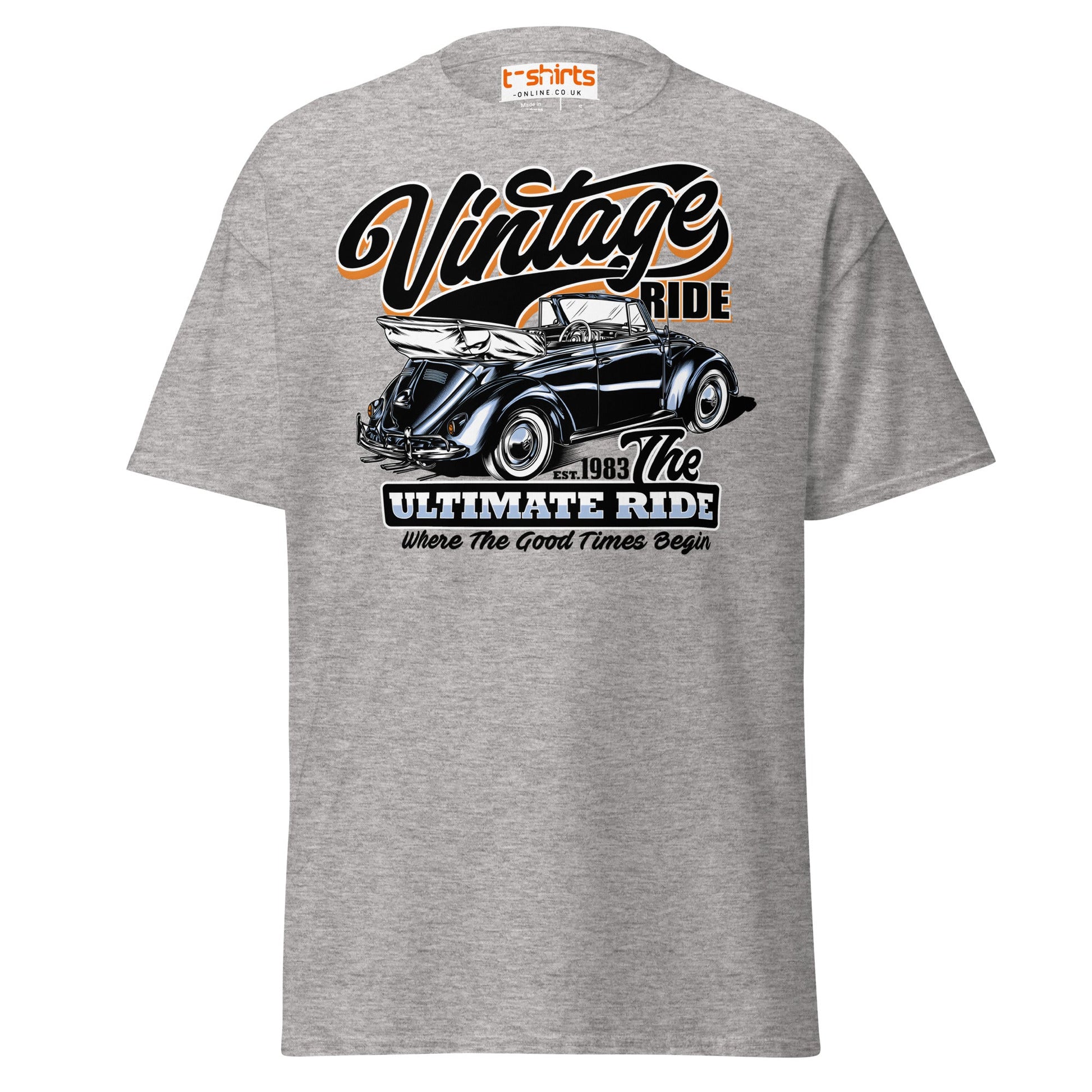Vintage Ride T-Shirt – Classic Car Lovers Tee - Sport Grey - T-Shirts Online
